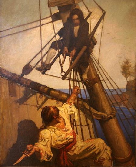 Newell Convers Wyeth One more step, Mr. Hands